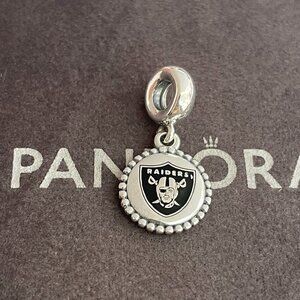Pandora Las Vegas Raiders Football Helmet Bead Charm Pendant